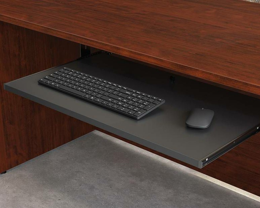 Desks * | Less Expensive Underdesk Pullout Keyboard Shelf In Black Sauder 426464