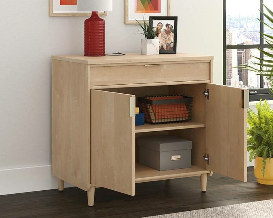 Storage Credenza * | Fashionable 2-Door Base Storage Cabinet In Natural Maple Sauder 433360