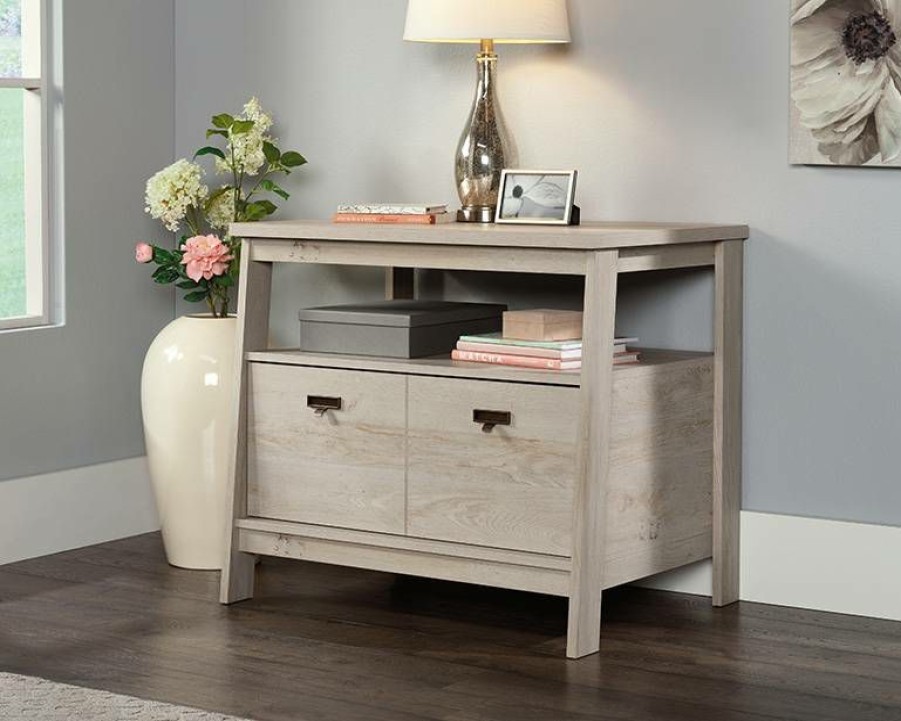 Filing Cabinets * | Hot Selling Trestle Lateral File Cabinet In Chalked Chestnut Sauder 428837