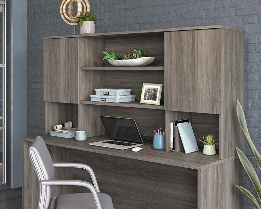 Storage Credenza * | Latest Fashion Commercial Desktop Hutch In Hudson Elm Sauder 427431