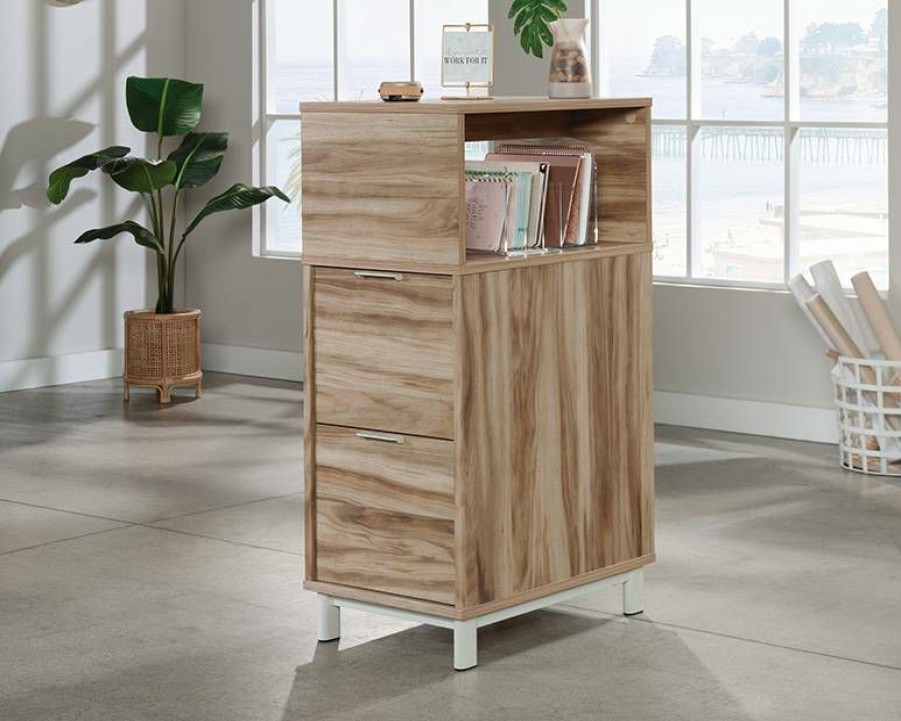 Filing Cabinets * | New Arrivals Modern Office File Tower In Kiln Acacia Sauder 426278