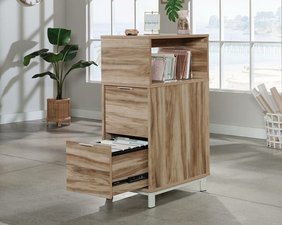 Filing Cabinets * | New Arrivals Modern Office File Tower In Kiln Acacia Sauder 426278