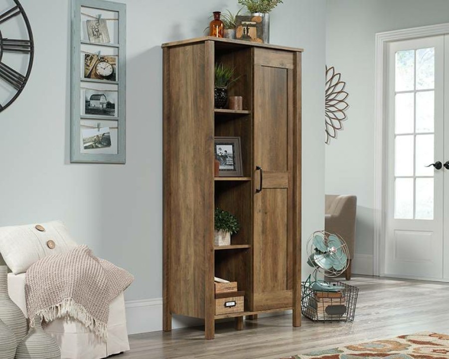 Storage Credenza * | Popular Rural Pine Sliding Door Storage Cabinet Sauder 427960