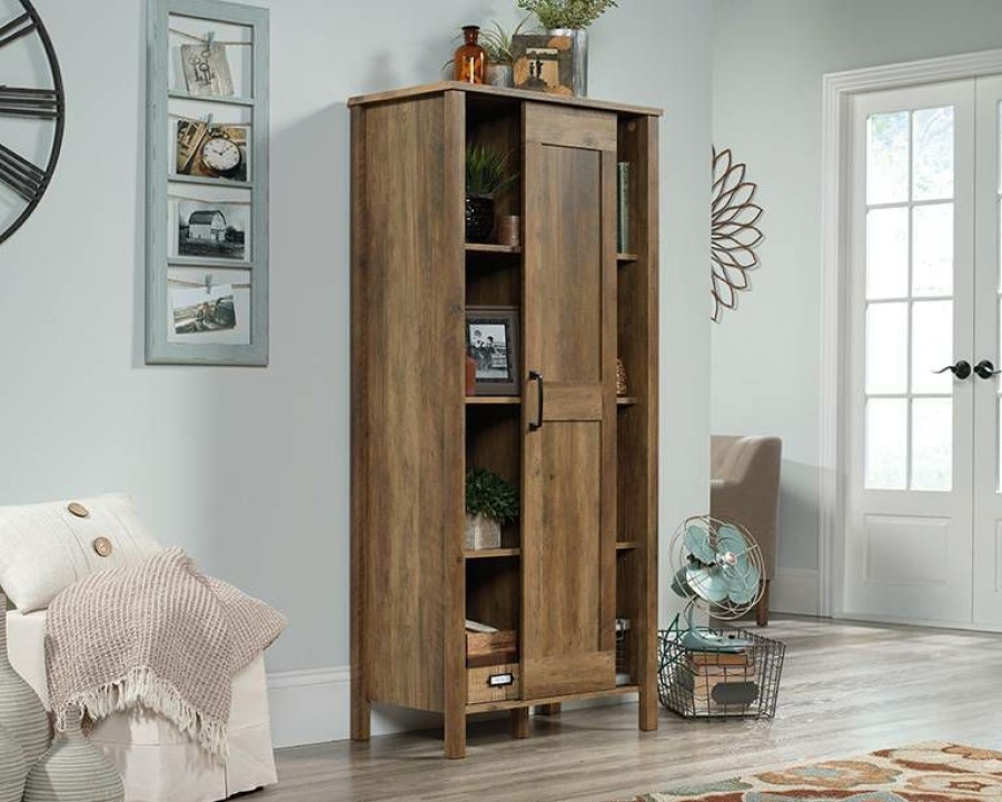 Storage Credenza * | Popular Rural Pine Sliding Door Storage Cabinet Sauder 427960