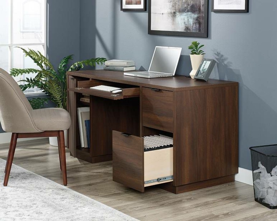 Desks * | Quick Delivery Englewood Computer Desk Spm A2 In Spiced Mahogany Sauder 426918