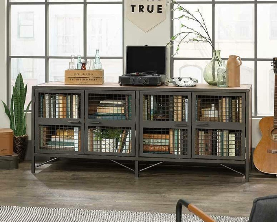 Storage Credenza * | Outlet Sale Boulevard Cafe Credenza In Vintage Oak Sauder 420649