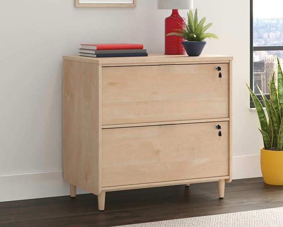 Filing Cabinets * | Special Style Clifford Place 2-Drawer Lateral File Cabinet In Natural Maple Sauder 433359