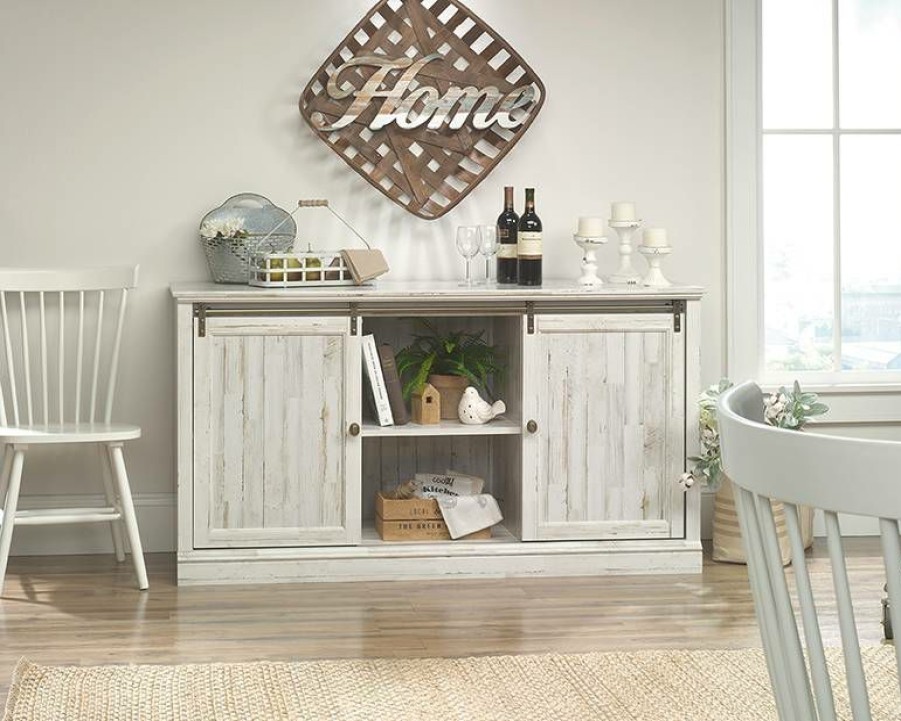 Storage Credenza * | Clearance Barrister Lane Credenza In White Plank Sauder 423674