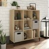 Bookcases & Shelves * | Promotion 9 Cube Cubby Bookcase In Charter Oak Finish Sauder 427303