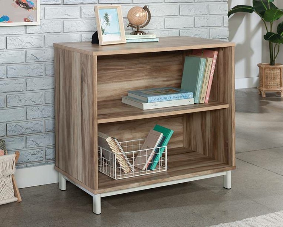 Bookcases & Shelves * | Classical Bergen Circle 2-Shelf Commercial Bookcase In Kiln Acacia Sauder 427466