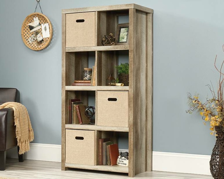 Bookcases & Shelves * | Clearance Sale Homeplus 8-Cube Bookcase In Lintel Oak Sauder 423500