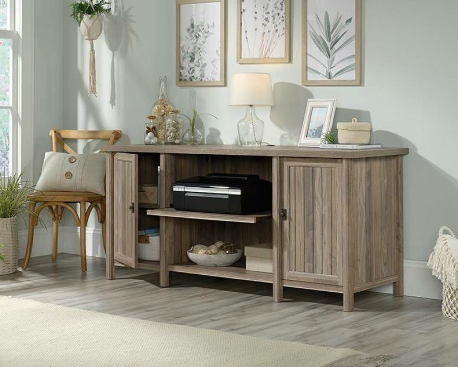 Storage Credenza * | Quick Delivery Costa Credenza Ww In Washed Walnut Sauder 428193