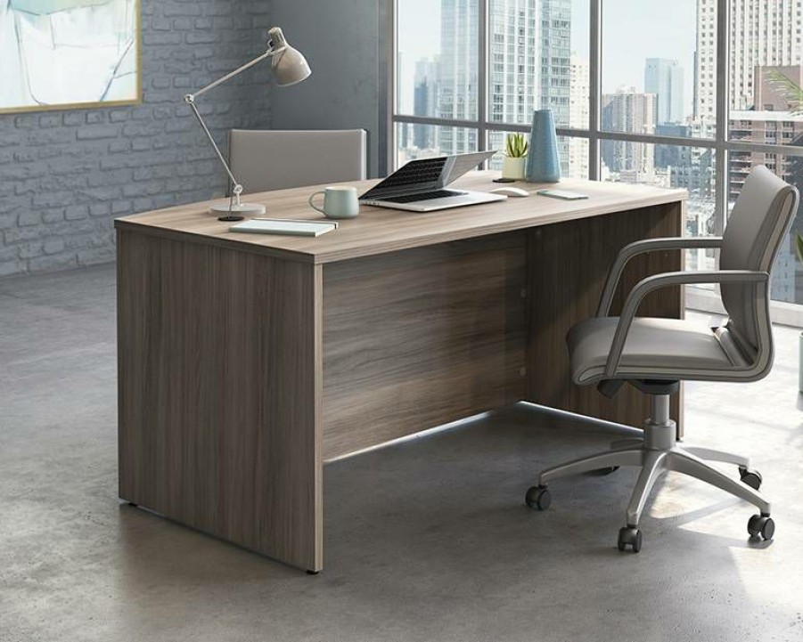 Desks * | New Threads 60 Bowfront Executive Desk In Hudson Elm Sauder 427428