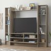 Bookcases & Shelves * | Best Quality Wall System Tv Credenza In Silver Sycamore Sauder 428240