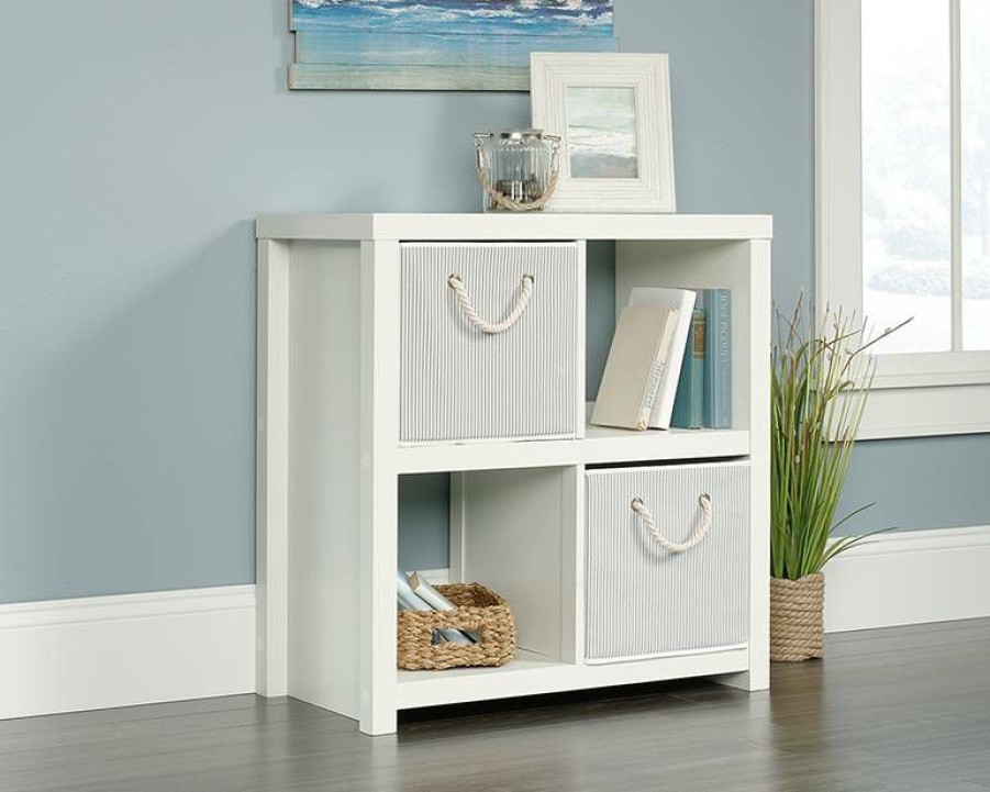 Bookcases & Shelves * | Top Selling Homeplus 4-Cube Bookcase In White Sauder 424016