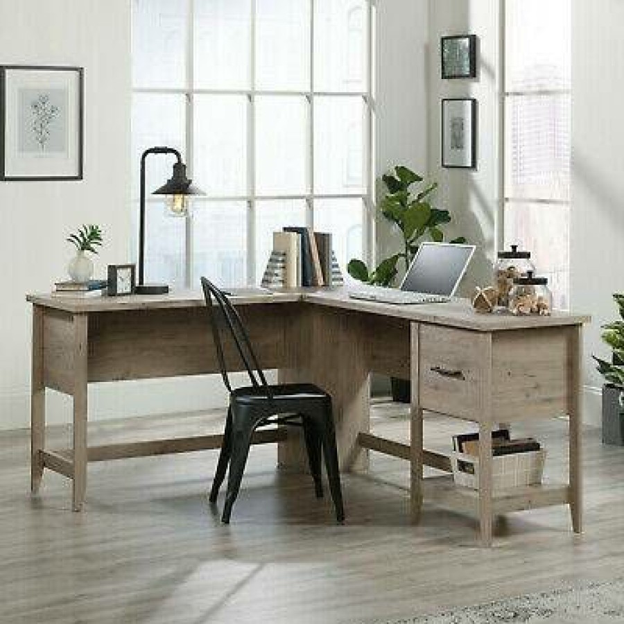 Desks * | New Arrivals Summit Station L-Desk Lao In Laurel Oak Sauder 425014