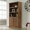 Bookcases & Shelves * | New Arrivals 5 Shelf Bookcase W/ Doors In Vintage Oak Sauder 426417