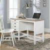 Desks * | Best Quality Soft White Coastal Single Pedestal Desk Sauder 427309