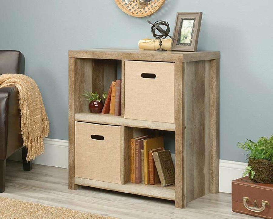 Bookcases & Shelves * | Clearance Homeplus 4-Cube Bookcase In Lintel Oak Sauder 423501