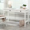 Desks * | Shop Rustic Writing Desk With Drawers In Soft White Sauder 431778