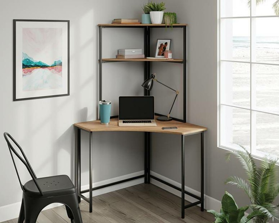 Desks * | Hot Selling Corner Desk With Hutch In Sindoori Mango Sauder 429623