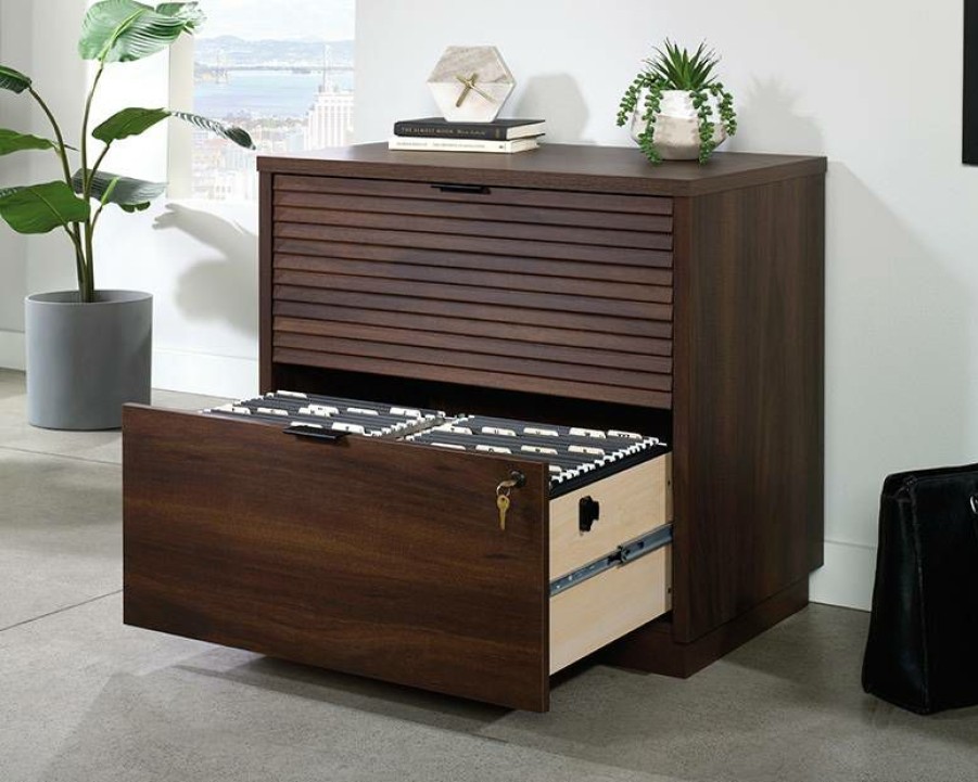 Filing Cabinets * | Hot Selling Palo Alto 2-Drawer Lateral File Cabinet In Spiced Mahogany Sauder 427822