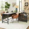 Desks * | Hot Selling Wood And Metal L-Desk With Drawers Sauder 427855