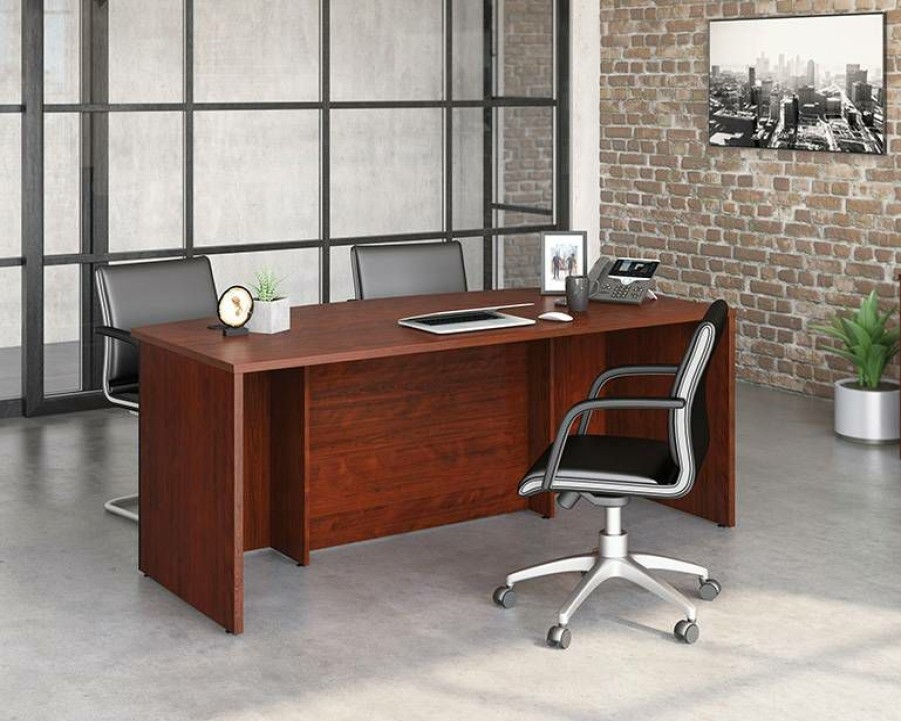 Desks * | Store Affirm 72 Cherry Bowfront Commercial Exec Desk Sauder 426285