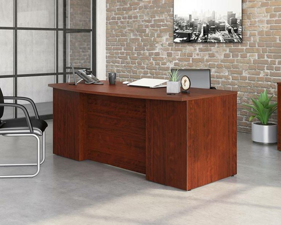 Desks * | Store Affirm 72 Cherry Bowfront Commercial Exec Desk Sauder 426285