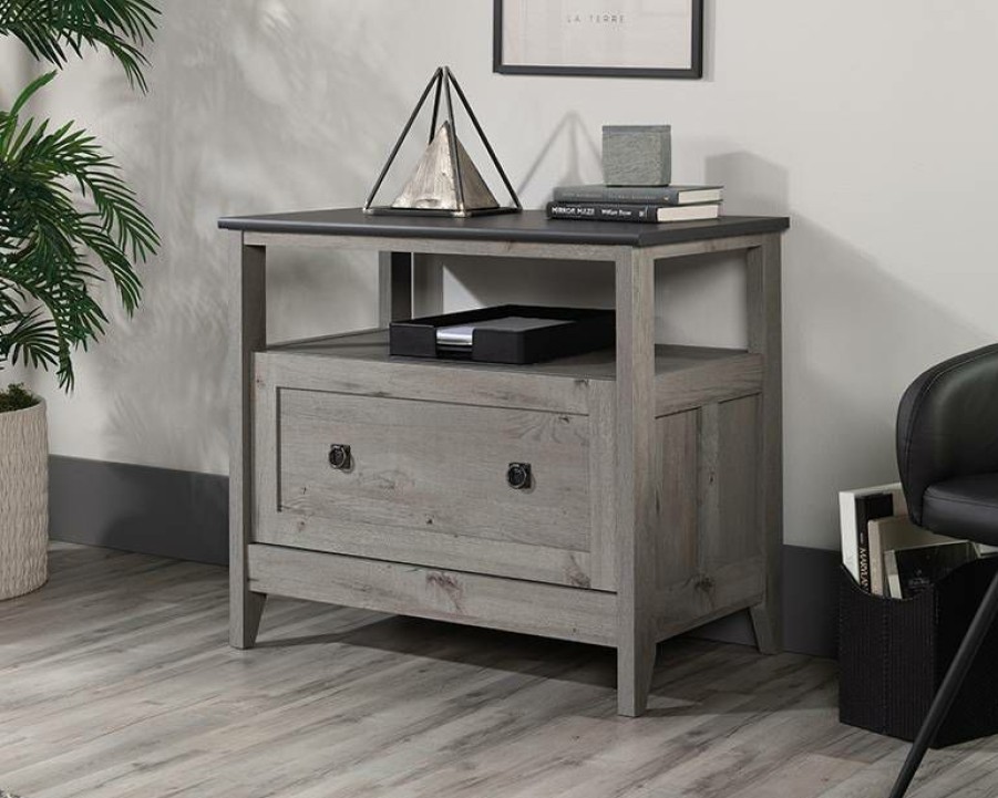 Filing Cabinets * | Popular August Hill Open Shelf Lateral File Cabinet In Mystic Oak Sauder 430759