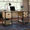 Desks * | Best Quality Milled Mesquite Small Desk With Drawers Sauder 427653