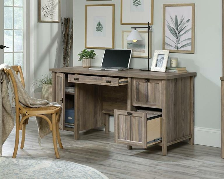 Desks * | Less Expensive Costa Computer Desk Ww In Washed Walnut Sauder 428727