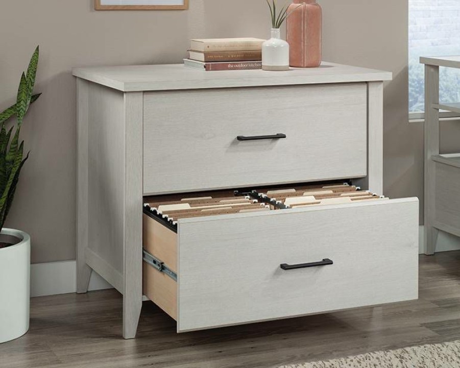 Filing Cabinets * | Store 2-Drawer Lateral File Cabinet In Glacier Oak Sauder 432011