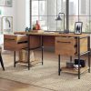 Desks * | Fashionable Iron City Desk In Checked Oak Sauder 427134