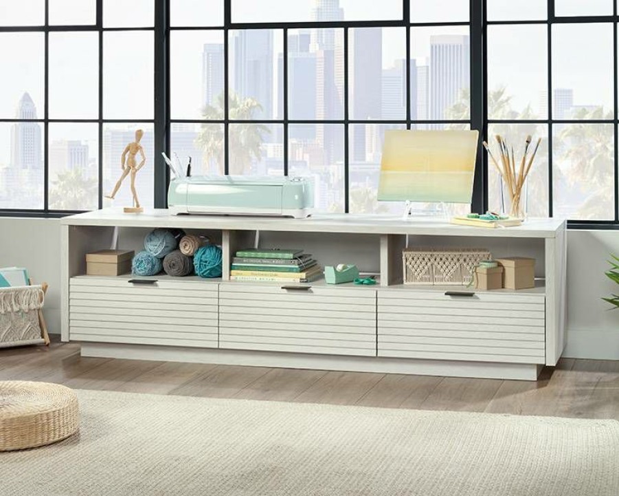 Storage Credenza * | New Arrivals Tv Credenza With Drawers In Glacier Oak Sauder 433483