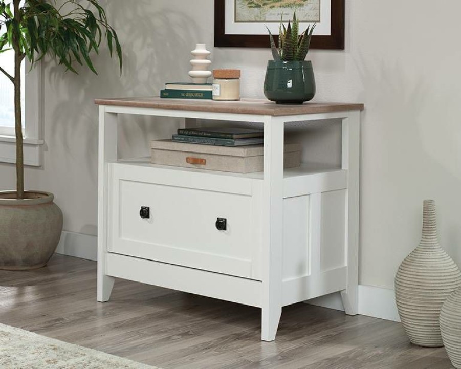 Filing Cabinets * | Best Quality Open Shelf Lateral File Cabinet In Soft White Sauder 430760