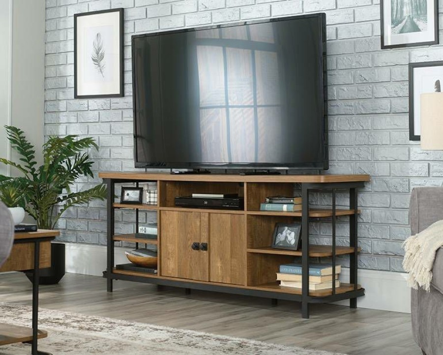 Storage Credenza * | Clearance Sale Station House Credenza In Etched Oak Sauder 426453