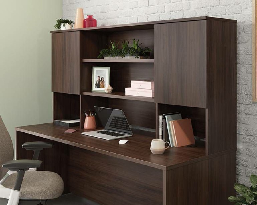 Desks * | Less Expensive Affirm Commercial Desktop Hutch In Noble Elm Sauder 427448