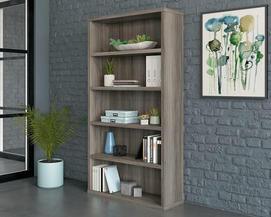 Bookcases & Shelves * | Special Style 5-Shelf Commercial Bookcase In Hudson Elm Sauder 427457