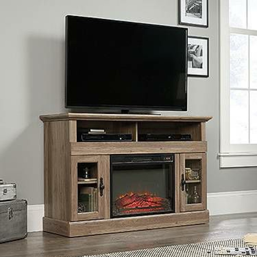 Storage Credenza * | Promotion Barrister Lane Entertainment/Fireplace Credenza In Salt Oak Sauder 422999