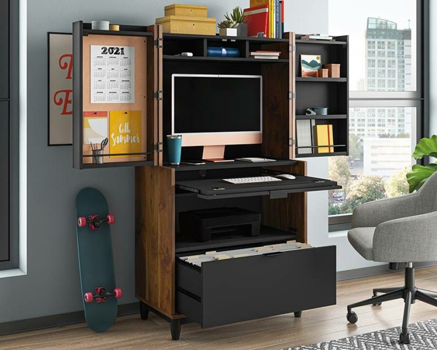 Storage Credenza * | Hot Selling Harvey Park Computer Cabinet Gw A2 Sauder 430053