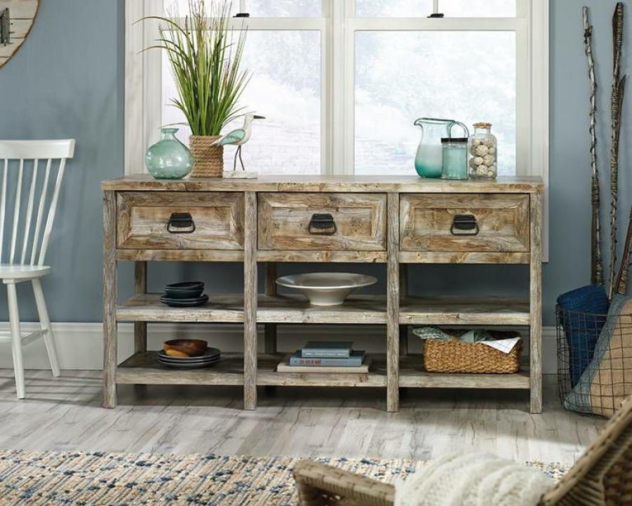 Storage Credenza * | Hot Selling Granite Trace Notched Entertain Cred Rc In Rustic Cedar Sauder 424895