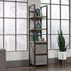 Bookcases & Shelves * | Popular Manhattan Gate 2-Shelf Narrow Bookcase In Mystic Oak Finish Sauder 429253