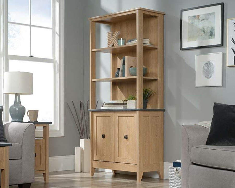 Bookcases & Shelves * | Fashion August Hill 5 Shelf Bookcase In Dover Oak Sauder 426135