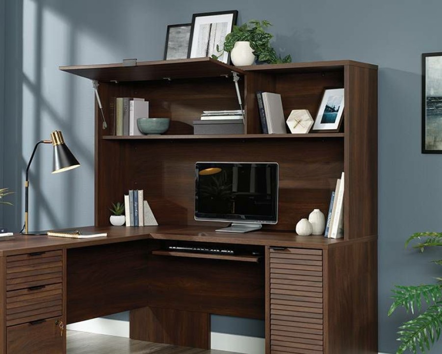 Desks * | Top Selling Englewood Large Hutch Spm In Spiced Mahogany Sauder 426915