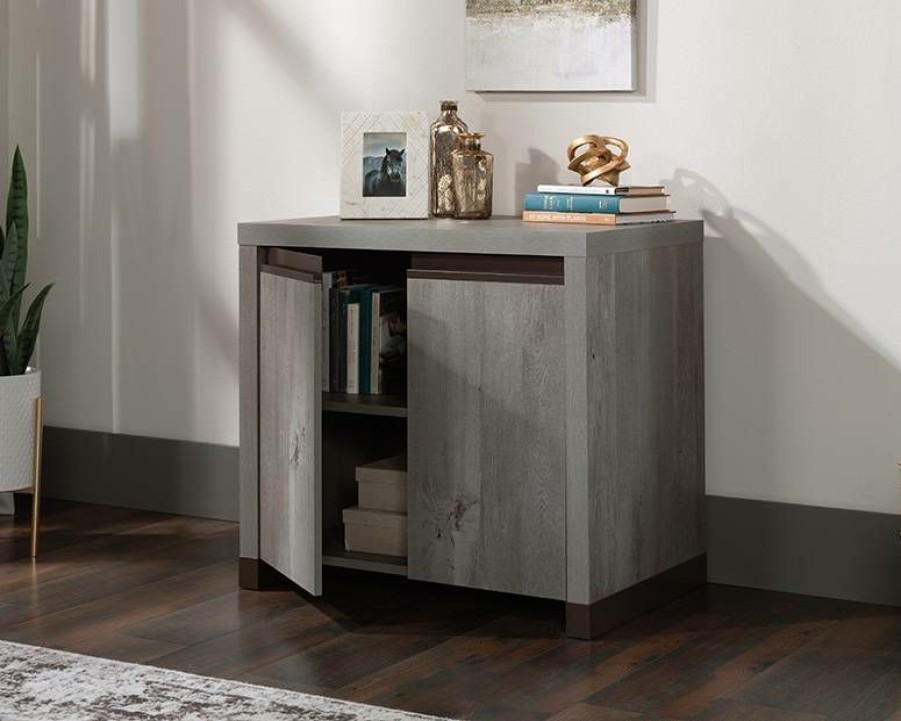 Bookcases & Shelves * | Fashion Manhattan Gate 2-Door Library Base Cabinet In Mystic Oak Sauder 429250