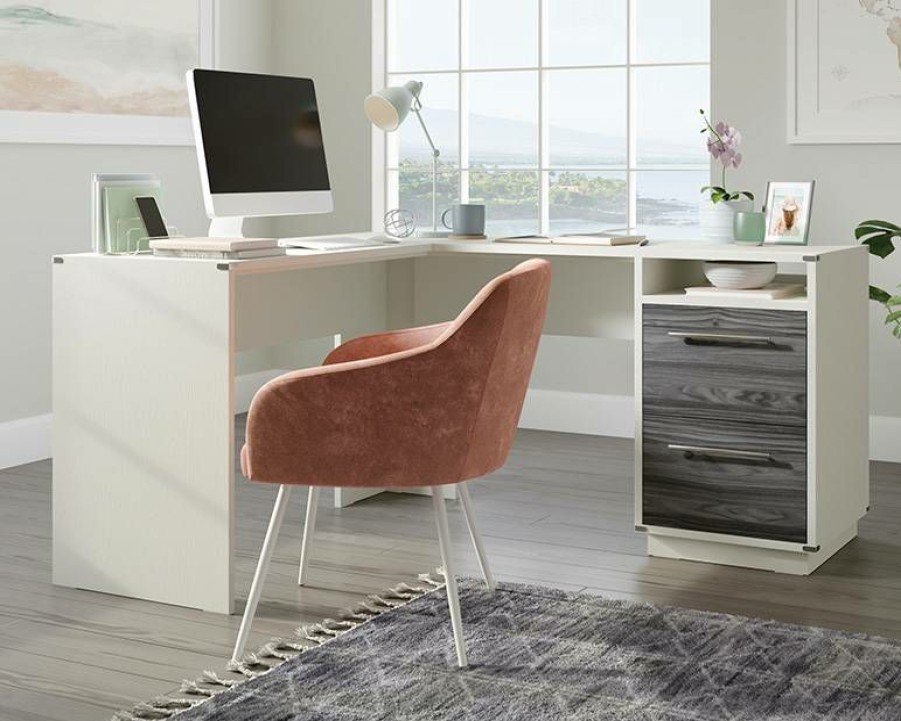 Desks * | Best Price L-Shaped Home Office Desk With File Drawer Sauder 430879