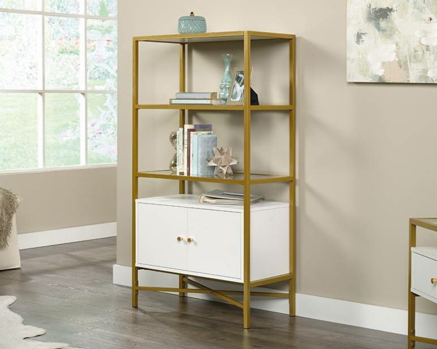 Bookcases & Shelves * | Promotion Harper Heights Bookcase With Doors In White Sauder 427113