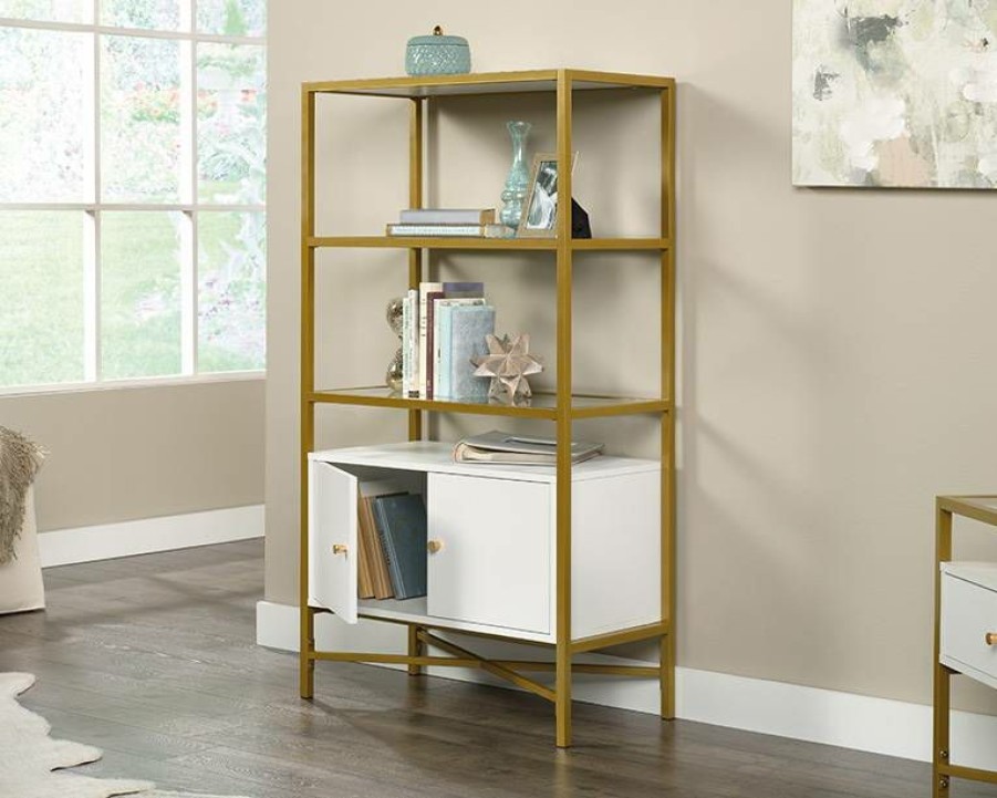 Bookcases & Shelves * | Promotion Harper Heights Bookcase With Doors In White Sauder 427113