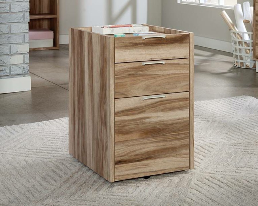 Filing Cabinets * | New Arrivals Mobile Pedestal File Cabinet In Kiln Acacia Sauder 426290